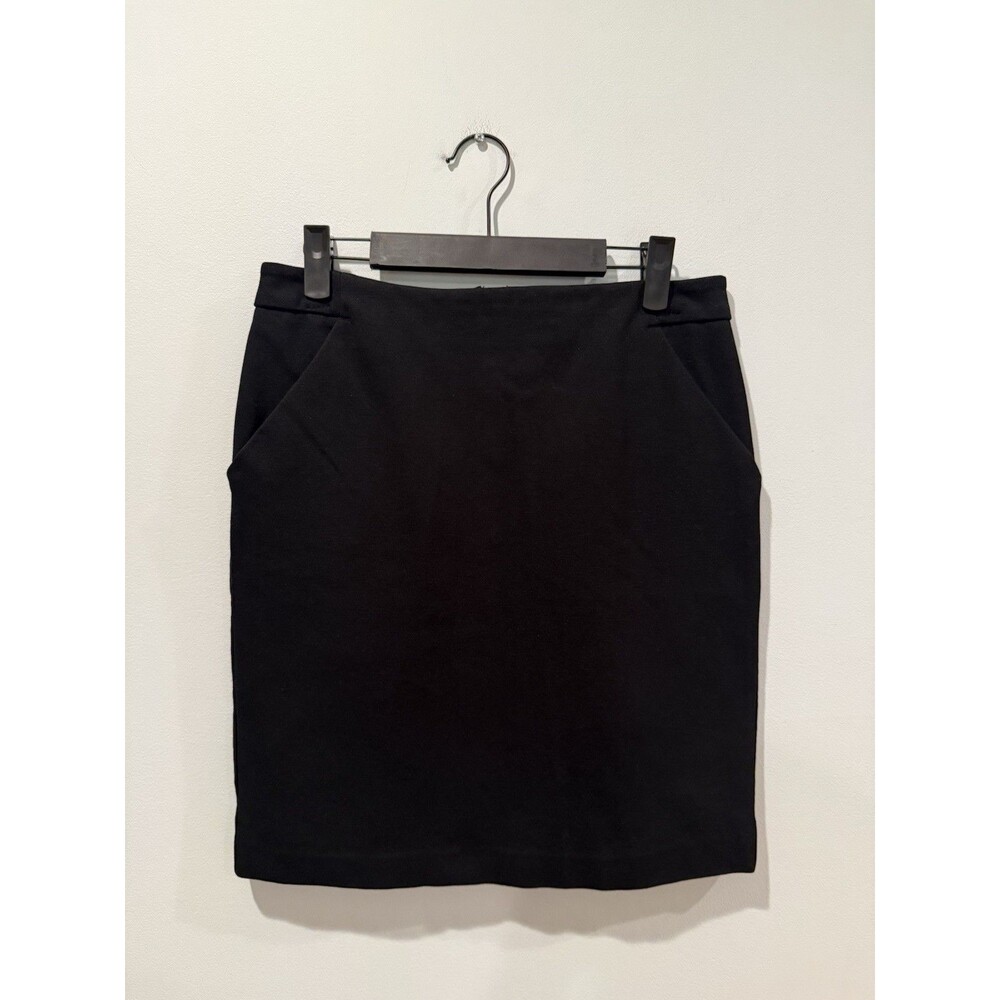 A New Day Pencil Skirt Womens 8 Black Zip Work Career Office Minimal Travel